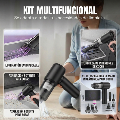 Olvídate del polvo en lugares difíciles – Limpia todo con esta aspiradora portátil 3 en 1