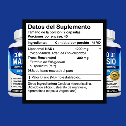 ⚠️ ¿Cansado, estresado o sin poder dormir bien? Complejo Multifuente de Magnesio 8 en 1
