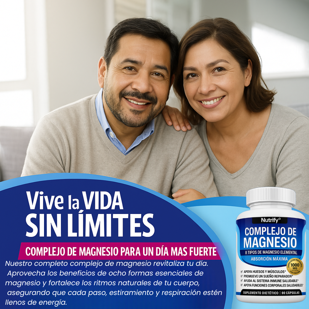 ⚠️ ¿Cansado, estresado o sin poder dormir bien? Complejo Multifuente de Magnesio 8 en 1